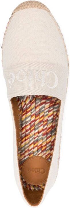 Chloé Piia logo-print flat espadrilles Neutrals