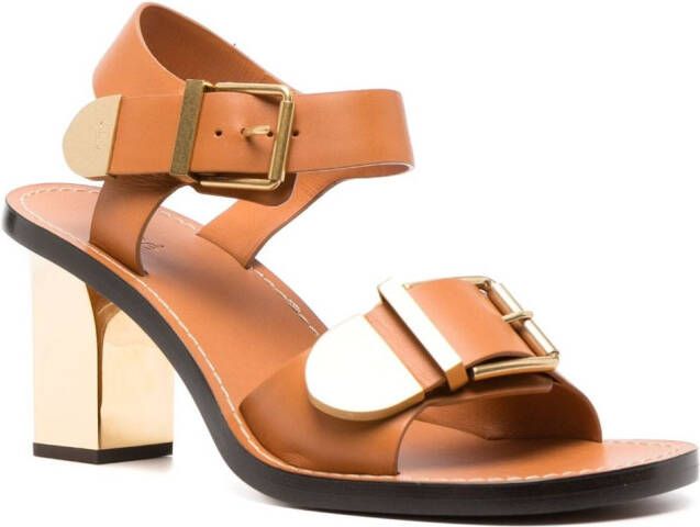 Chloé Rebecca 50mm leather sandals Brown