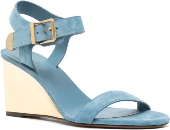 Chloé Rebecca 70mm wedge sandals Blue