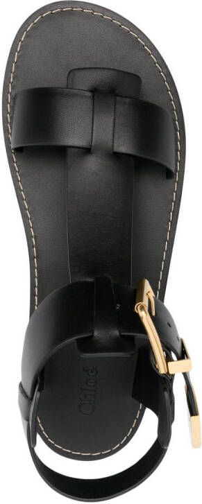 Chloé Rebecca buckled leather sandals Black