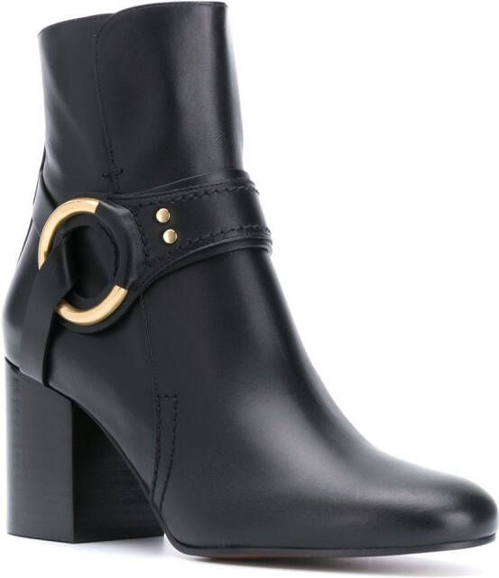 Chloé ring detail leather boots Black