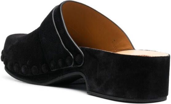 Chloé suede 45mm clog mules Black