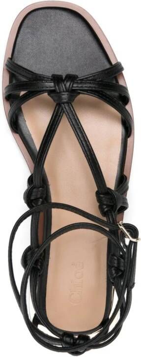 Chloé Uma knotted leather sandals Black