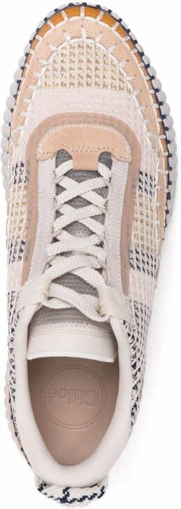 Chloé whipstitch-trim sneakers Neutrals