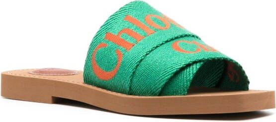 Chloé Woody flat slides Green