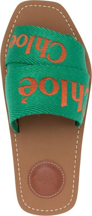 Chloé Woody flat slides Green