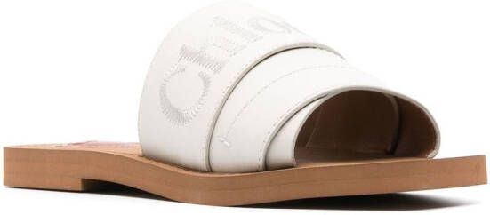 Chloé Woody logo-embroidered sandals White