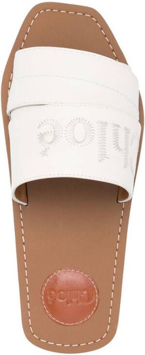 Chloé Woody logo-embroidered sandals White