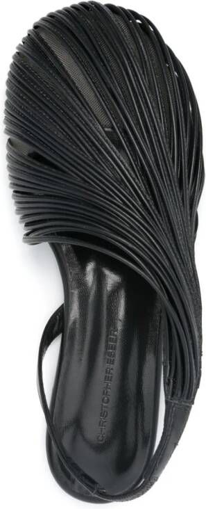 Christopher Esber Saskia strand-design leather slippers Grey