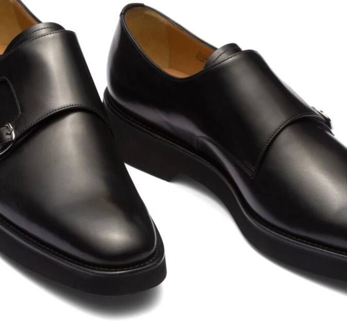 Church's double-buckle leather monk shoes Black