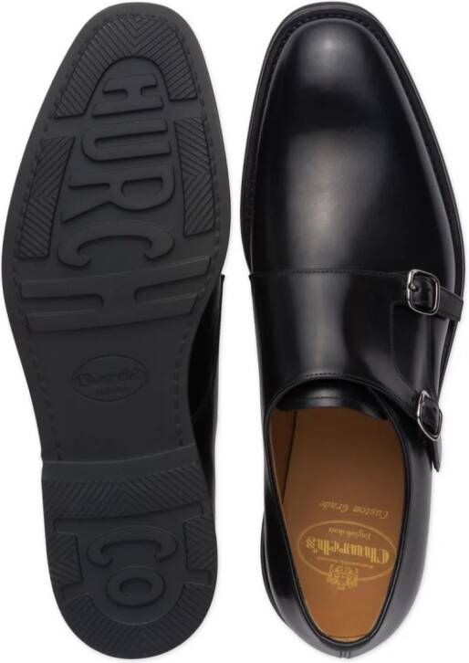 Church's double-buckle leather monk shoes Black