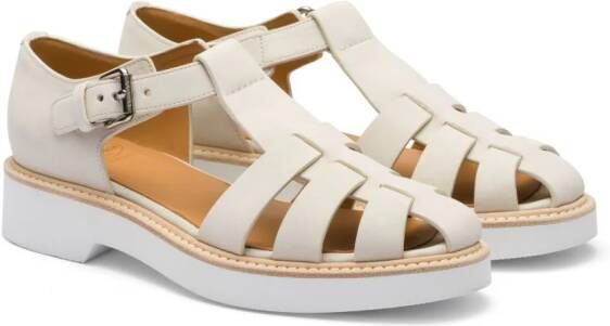 Church's Hove W4 caged Nubuck-leather sandals White