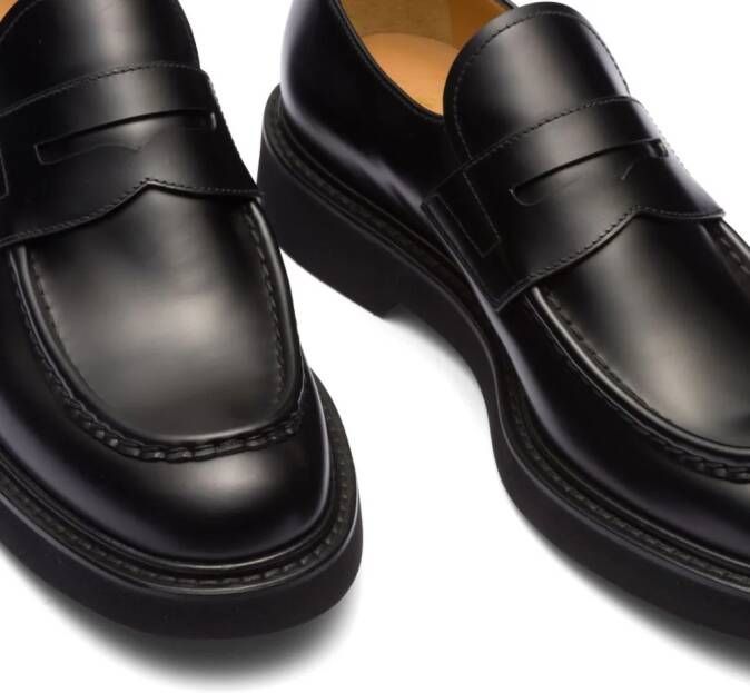 Church's seam-detail leather loafers Black