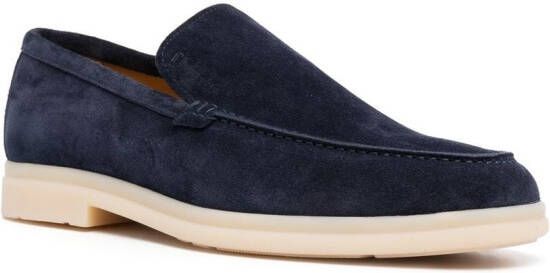 Church's topstitched suede loafers Blue