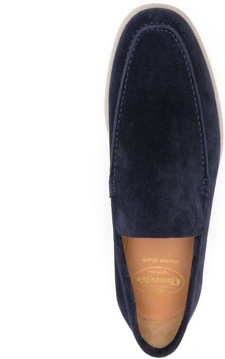 Church's topstitched suede loafers Blue