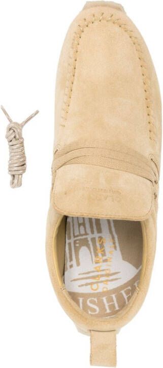 Clarks lace-up suede loafers Neutrals