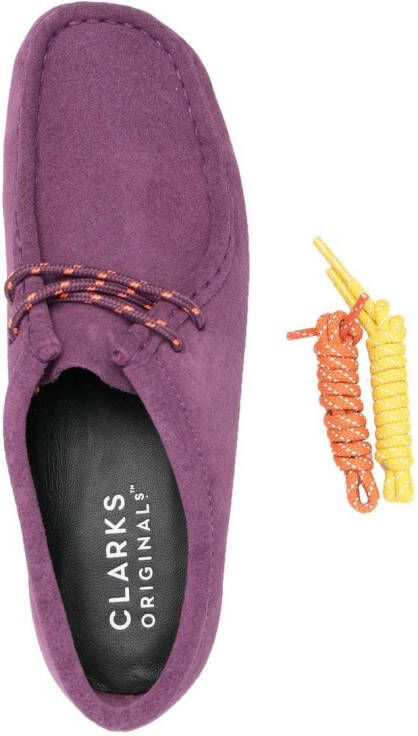 Clarks Originals colour-block lace-up loafers Purple