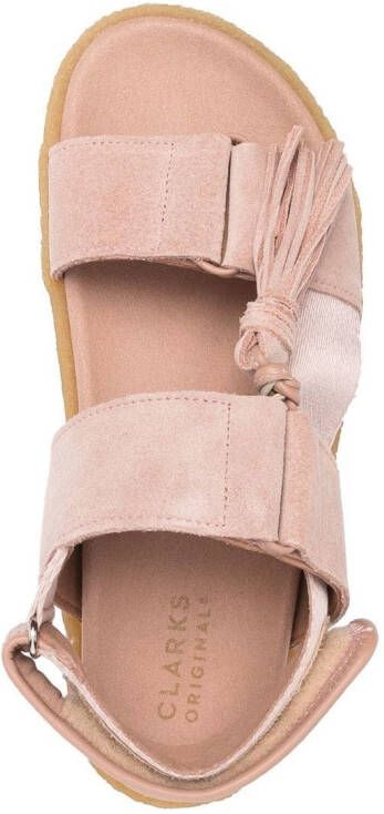 Clarks Originals Crepe tassel-embellished platform sandals Pink