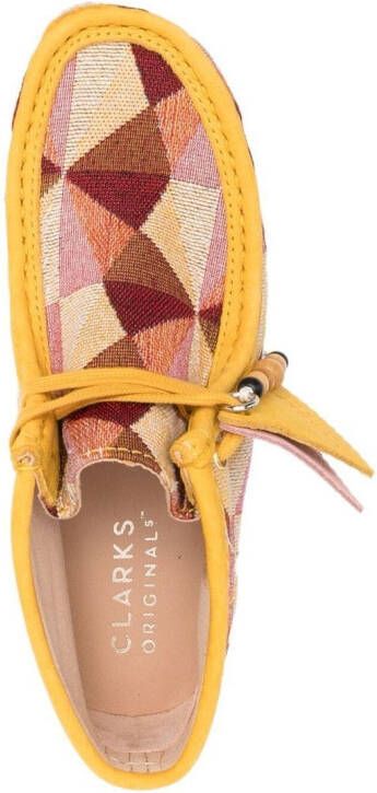 Clarks Originals geometric-jacquard Wallabee boots Yellow
