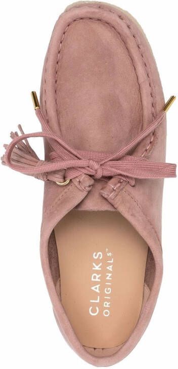 Clarks Originals lace-up suede Oxford shoes Pink