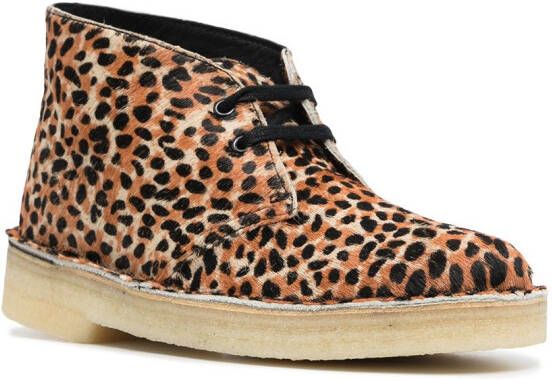 Clarks Originals leopard-print desert boots Brown