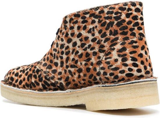 Clarks Originals leopard-print desert boots Brown