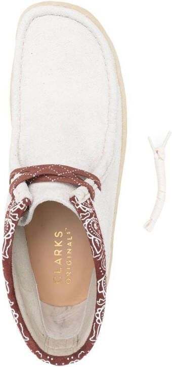 Clarks Originals paisley-print ankle boots White