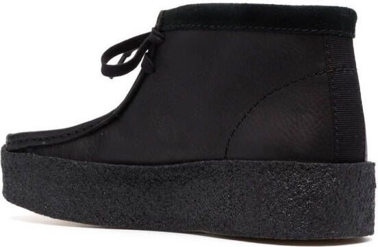 Clarks Originals pebbled-leather square-toe boots Black