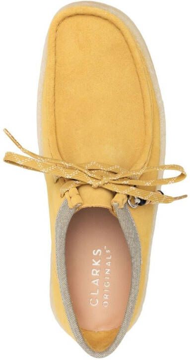 Clarks Originals wooden-beads suede boat shoes Yellow