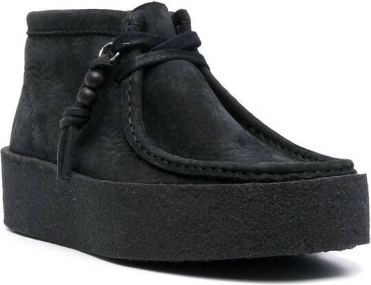 Clarks suede lace-up ankle boots Black