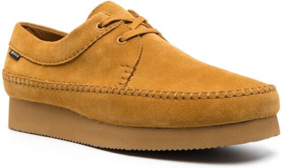 Clarks suede lace-up shoes Yellow