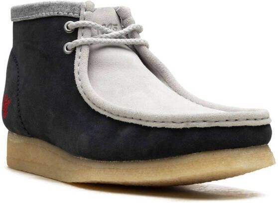 Clarks Wallabee "Navy Grey" suede boots Blue