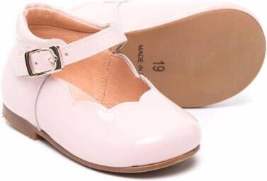 CLARYS buckle-fastening leather ballerinas Pink