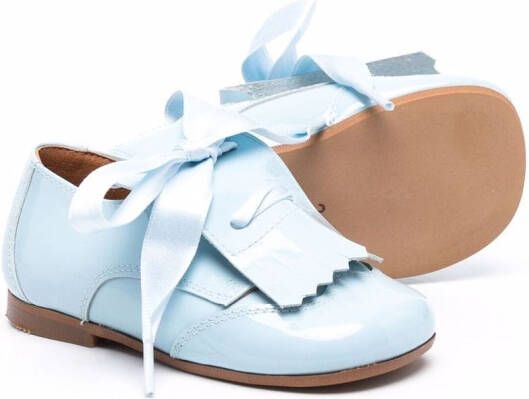 CLARYS lace-up leather loafers Blue