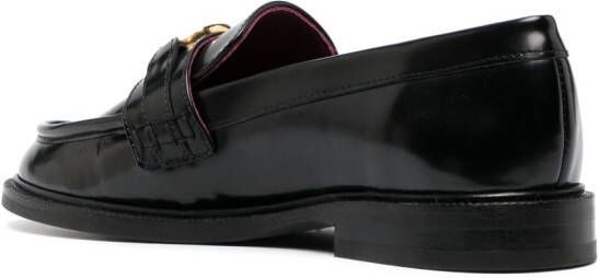 Claudie Pierlot logo-buckle patent leather loafers Black