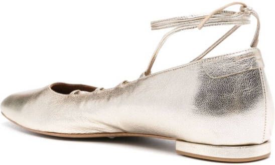 Claudie Pierlot metallic leather ballerina shoes Gold