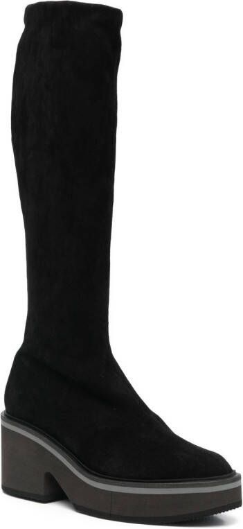 Clergerie Anki 75mm knee-high suede boots Black