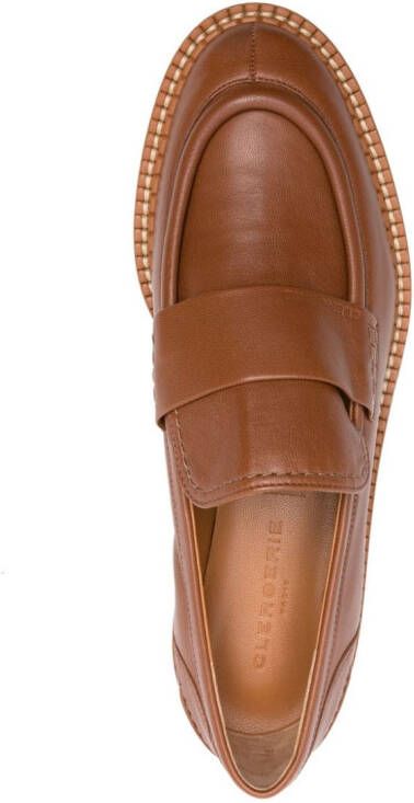 Clergerie Bahati wedge leather loafers Brown