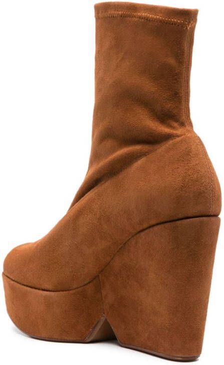 Clergerie Brenda 100mm suede boots Brown