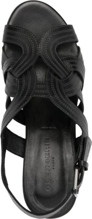 Clergerie Chou 95mm leather platform sandals Black