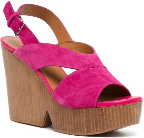 Clergerie Dava suede platform sandals Pink