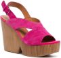 Clergerie Dava suede platform sandals Pink - Thumbnail 2