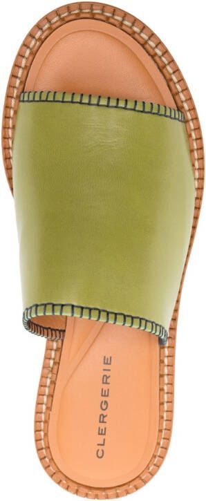 Clergerie Fast leather mules Green