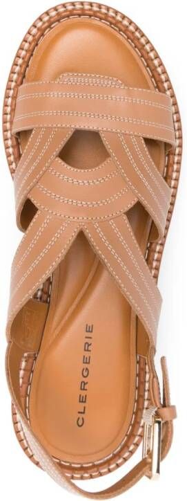 Clergerie Fresia 55mm leather sandals Brown