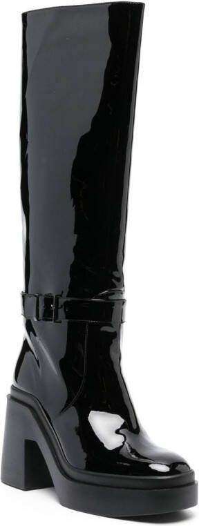 Clergerie glossy-finish heeled boots Black