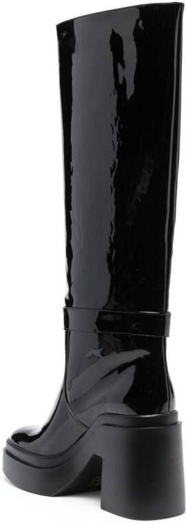 Clergerie glossy-finish heeled boots Black
