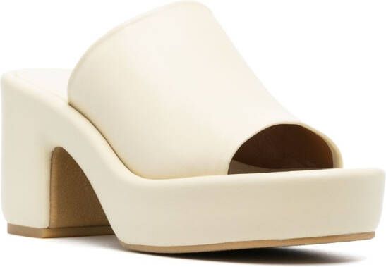 Clergerie open-toe platform leather mules Yellow