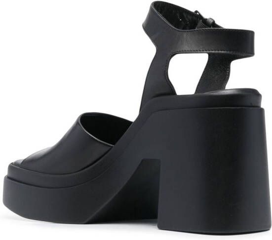 Clergerie platform sole leather sandals Black
