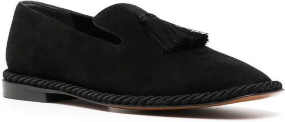 Clergerie tassel-detail suede loafers Black