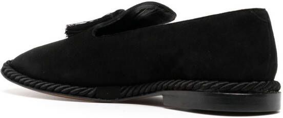 Clergerie tassel-detail suede loafers Black